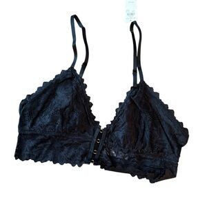 NWT Aerie Unlined Lace Bralette Black Small
